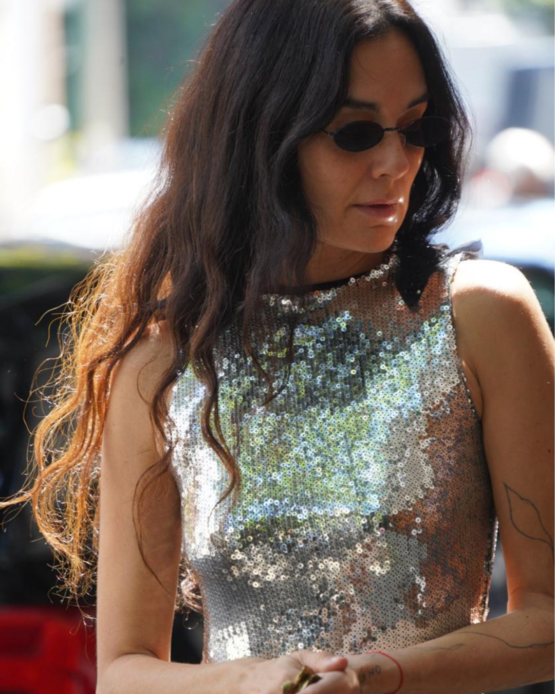 VESTIDO PLATEADO LARGO