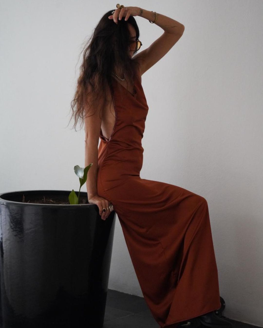 VESTIDO CANELA  LARGO