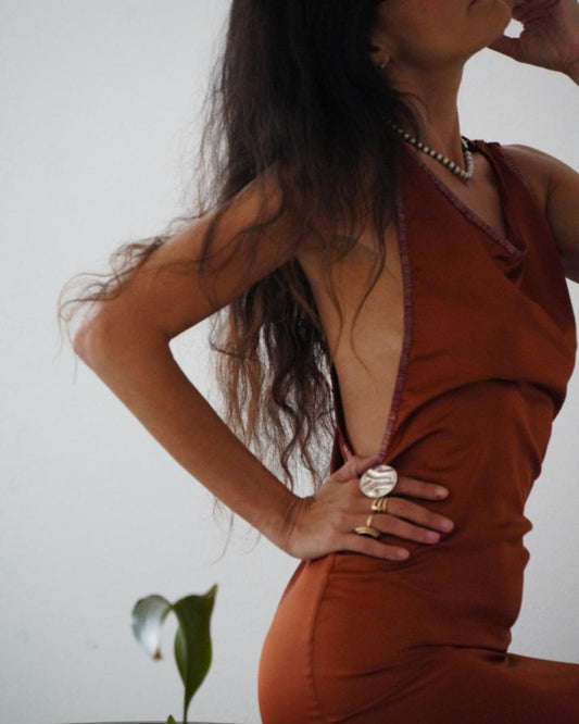 VESTIDO CANELA  LARGO