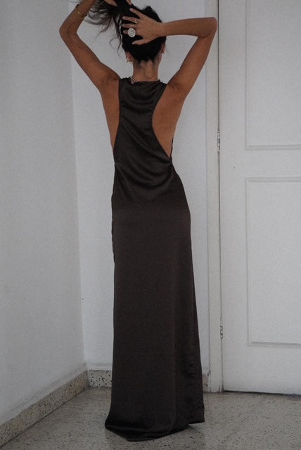 VESTIDO CHOCOLATE LARGO